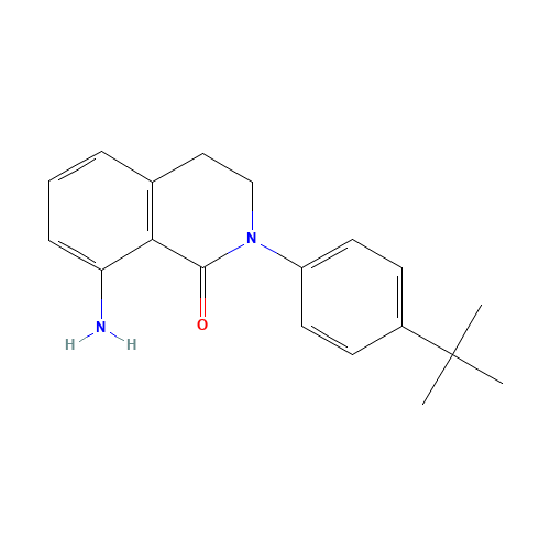 8-amino-2-(4-tert-butylphenyl)-3,4-dihydroisoquinolin-1-one (CAS: 846055-88-7) - Chemical Structure and Molecular Formula 