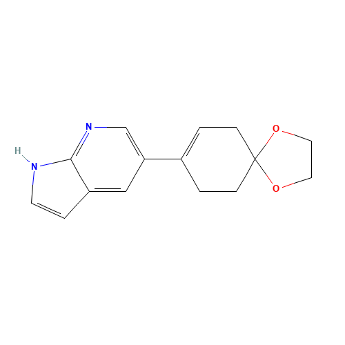 5-(1,4-dioxaspiro[4.5]dec-7-en-8-yl)-1H-pyrrolo[2,3-b]pyridine (CAS: 1046793-83-2) - Chemical Structure and Molecular Formula 