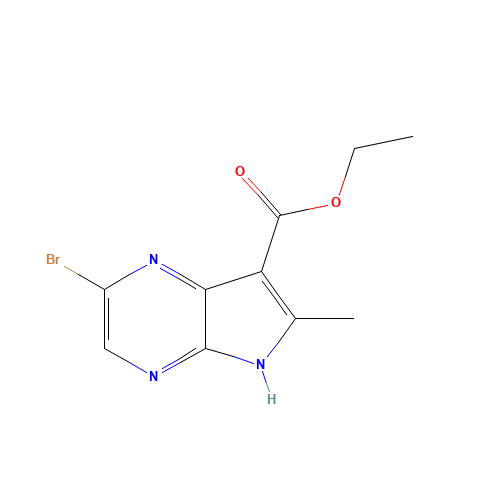 ethyl 2-bromo-6-methyl-5H-pyrrolo[2,3-b]pyrazine-7-carboxylate (CAS: 125208-06-2) - Chemical Structure and Molecular Formula 