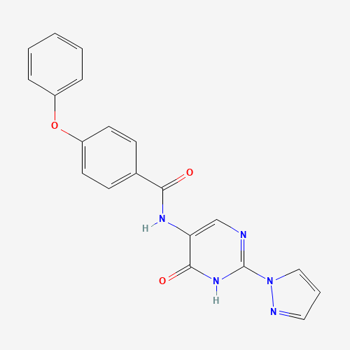 N-(6-oxo-2-pyrazol-1-yl-1H-pyrimidin-5-yl)-4-phenoxybenzamide (CAS: 1343458-09-2) - Related Chemical Product