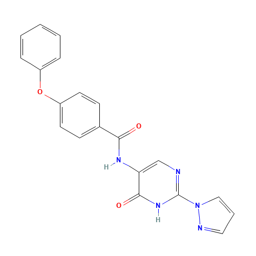 N-(6-oxo-2-pyrazol-1-yl-1H-pyrimidin-5-yl)-4-phenoxybenzamide (CAS: 1343458-09-2) - Related Chemical Product