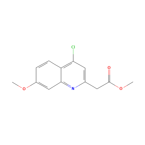 methyl 2-(4-chloro-7-methoxyquinolin-2-yl)acetate (CAS: 1017403-04-1) - Chemical Structure and Molecular Formula 
