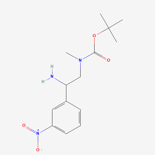 tert-butyl N-[2-amino-2-(3-nitrophenyl)ethyl]-N-methylcarbamate (CAS: 1240481-10-0) - Chemical Structure and Molecular Formula 