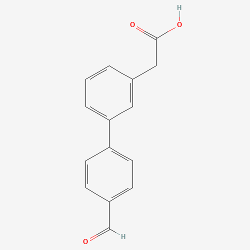 2-[3-(4-formylphenyl)phenyl]acetic acid (CAS: 669713-89-7) - Chemical Structure and Molecular Formula 