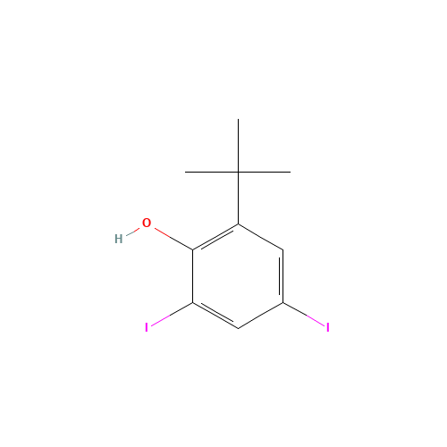 2-tert-butyl-4,6-diiodophenol (CAS: 60803-26-1) - Chemical Structure and Molecular Formula 