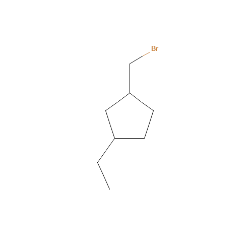 1-(bromomethyl)-3-ethylcyclopentane (CAS: 1518002-77-1) - Chemical Structure and Molecular Formula 