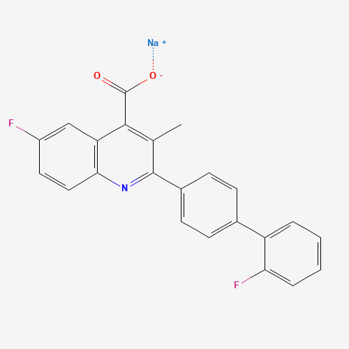 sodium;6-fluoro-2-[4-(2-fluorophenyl)phenyl]-3-methylquinoline-4-carboxylate (CAS: 96201-88-6) - Chemical Structure and Molecular Formula 