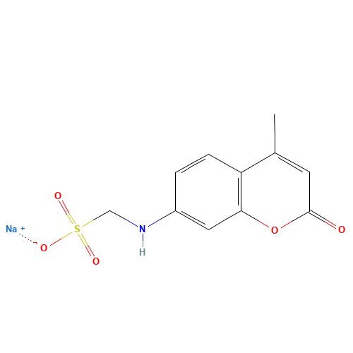 sodium;[(4-methyl-2-oxochromen-7-yl)amino]methanesulfonate (CAS: 29197-94-2) - Chemical Structure and Molecular Formula 