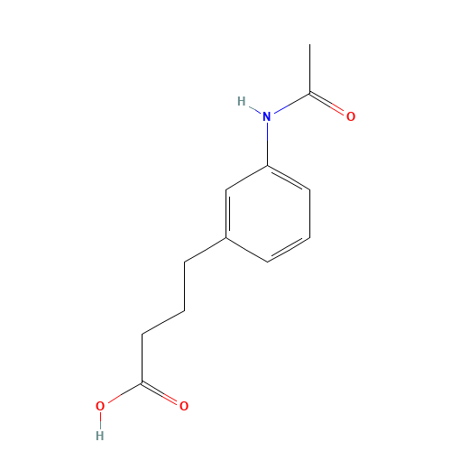 4-(3-acetamidophenyl)butanoic acid (CAS: 4505-33-3) - Chemical Structure and Molecular Formula 