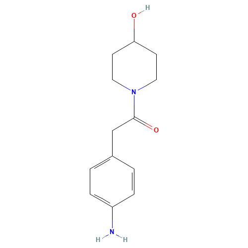 2-(4-aminophenyl)-1-(4-hydroxypiperidin-1-yl)ethanone (CAS: 872404-78-9) - Chemical Structure and Molecular Formula 