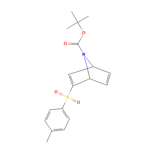 tert-butyl 3-(4-methylphenyl)sulfonyl-7-azabicyclo[2.2.1]hepta-2,5-diene-7-carboxylate (CAS: 160732-46-7) - Chemical Structure and Molecular Formula 