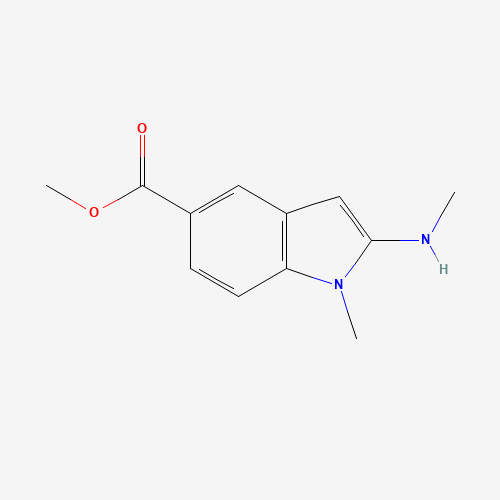 methyl 1-methyl-2-(methylamino)indole-5-carboxylate (CAS: 681860-25-3) - Chemical Structure and Molecular Formula 