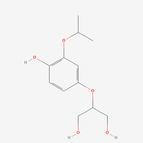 2-(4-hydroxy-3-propan-2-yloxyphenoxy)propane-1,3-diol (CAS: 1308653-02-2) - Chemical Structure and Molecular Formula 