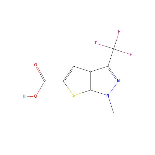 1-methyl-3-(trifluoromethyl)thieno[2,3-c]pyrazole-5-carboxylic acid (CAS: 338982-15-3) - Chemical Structure and Molecular Formula 