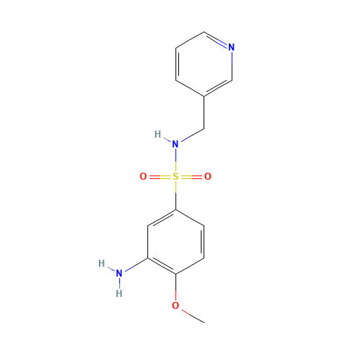 3-amino-4-methoxy-N-(pyridin-3-ylmethyl)benzenesulfonamide (CAS: 1041592-04-4) - Chemical Structure and Molecular Formula 