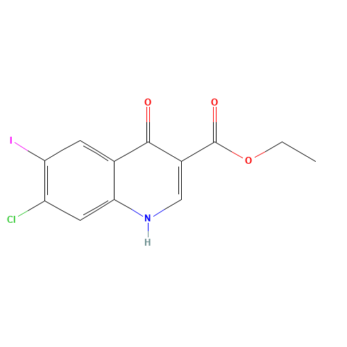 ethyl 7-chloro-6-iodo-4-oxo-1H-quinoline-3-carboxylate (CAS: 1021913-01-8) - Chemical Structure and Molecular Formula 