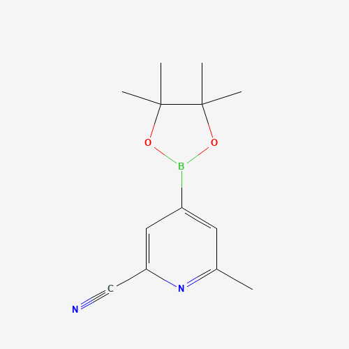 6-methyl-4-(4,4,5,5-tetramethyl-1,3,2-dioxaborolan-2-yl)pyridine-2-carbonitrile (CAS: 1228431-18-2) - Chemical Structure and Molecular Formula 
