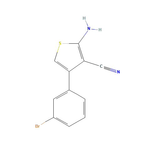 2-amino-4-(3-bromophenyl)thiophene-3-carbonitrile (CAS: 901207-97-4) - Chemical Structure and Molecular Formula 