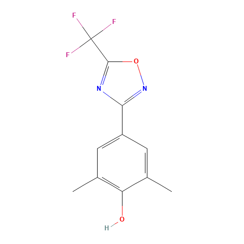 2,6-dimethyl-4-[5-(trifluoromethyl)-1,2,4-oxadiazol-3-ylidene]cyclohexa-2,5-dien-1-one (CAS: 153168-59-3) - Chemical Structure and Molecular Formula 