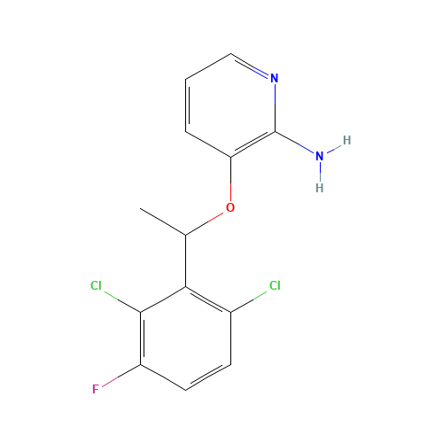 3-[1-(2,6-dichloro-3-fluorophenyl)ethoxy]pyridin-2-amine (CAS: 756520-67-9) - Chemical Structure and Molecular Formula 