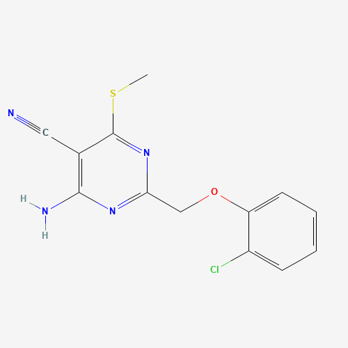 4-amino-2-[(2-chlorophenoxy)methyl]-6-methylsulfanylpyrimidine-5-carbonitrile (CAS: 266309-89-1) - Related Chemical Product