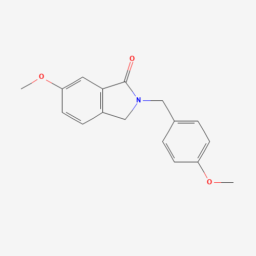 6-methoxy-2-[(4-methoxyphenyl)methyl]-3H-isoindol-1-one (CAS: 286434-74-0) - Chemical Structure and Molecular Formula 