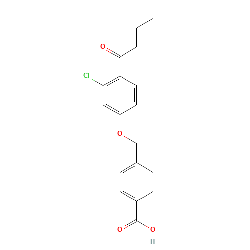 4-[(4-butanoyl-3-chlorophenoxy)methyl]benzoic acid (CAS: 1164-19-8) - Related Chemical Product
