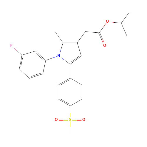 propan-2-yl 2-[1-(3-fluorophenyl)-2-methyl-5-(4-methylsulfonylphenyl)pyrrol-3-yl]acetate (CAS: 1005451-41-1) - Related Chemical Product