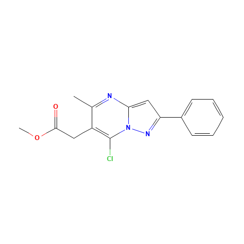 methyl 2-(7-chloro-5-methyl-2-phenylpyrazolo[1,5-a]pyrimidin-6-yl)acetate (CAS: 1313377-99-9) - Related Chemical Product