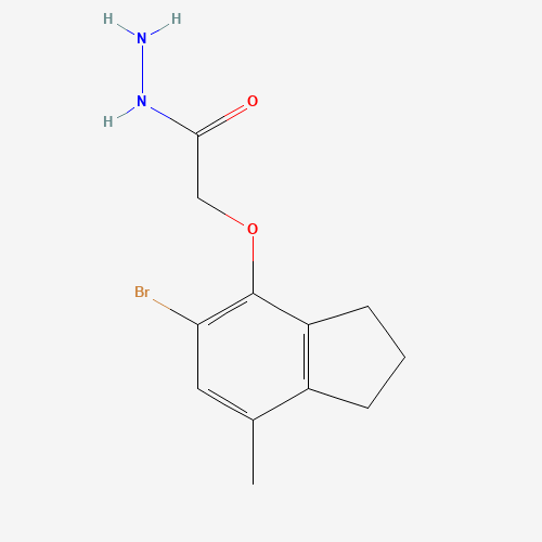 2-[(5-bromo-7-methyl-2,3-dihydro-1H-inden-4-yl)oxy]acetohydrazide (CAS: 303010-22-2) - Chemical Structure and Molecular Formula 