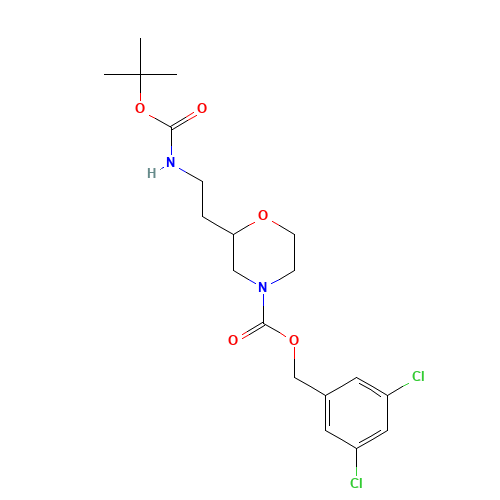(3,5-dichlorophenyl)methyl 2-[2-[(2-methylpropan-2-yl)oxycarbonylamino]ethyl]morpholine-4-carboxylate (CAS: 1613513-05-5) - Related Chemical Product