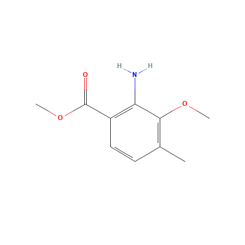 methyl 2-amino-3-methoxy-4-methylbenzoate (CAS: 5544-24-1) - Chemical Structure and Molecular Formula 