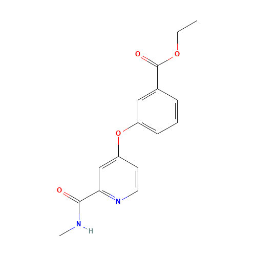 ethyl 3-[2-(methylcarbamoyl)pyridin-4-yl]oxybenzoate (CAS: 827025-40-1) - Chemical Structure and Molecular Formula 