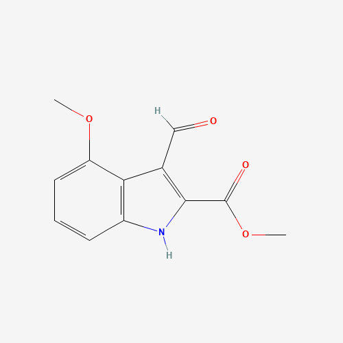 methyl 3-formyl-4-methoxy-1H-indole-2-carboxylate (CAS: 858747-09-8) - Chemical Structure and Molecular Formula 
