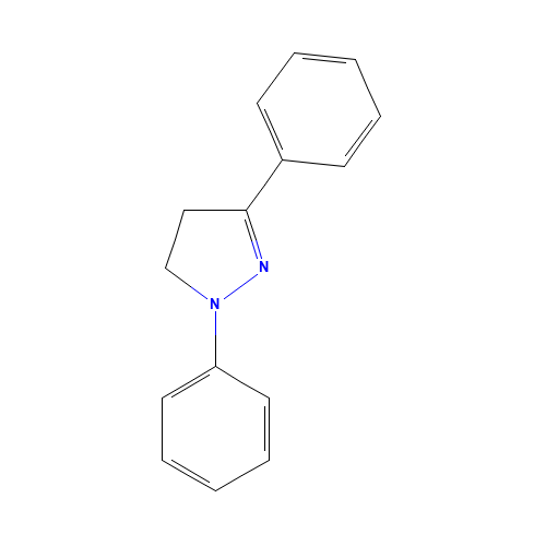 2,5-diphenyl-3,4-dihydropyrazole (CAS: 2538-52-5) - Chemical Structure and Molecular Formula 