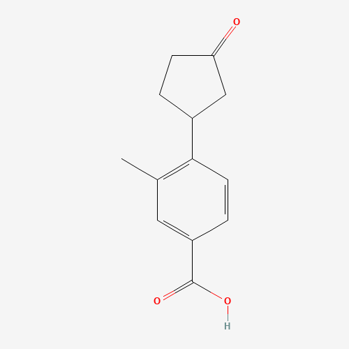 3-methyl-4-(3-oxocyclopentyl)benzoic acid (CAS: 872614-57-8) - Chemical Structure and Molecular Formula 