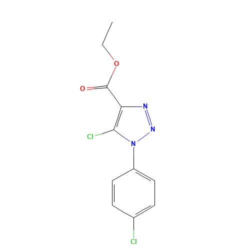 ethyl 5-chloro-1-(4-chlorophenyl)triazole-4-carboxylate (CAS: 30165-93-6) - Chemical Structure and Molecular Formula 