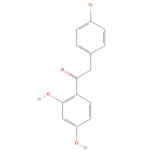 2-(4-bromophenyl)-1-(2,4-dihydroxyphenyl)ethanone (CAS: 92152-60-8) - Chemical Structure and Molecular Formula 