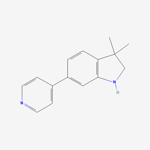 3,3-dimethyl-6-pyridin-4-yl-1,2-dihydroindole (CAS: 1259513-39-7) - Chemical Structure and Molecular Formula 