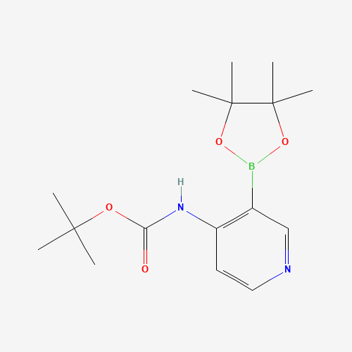 tert-butyl N-[3-(4,4,5,5-tetramethyl-1,3,2-dioxaborolan-2-yl)pyridin-4-yl]carbamate (CAS: 1073354-02-5) - Chemical Structure and Molecular Formula 