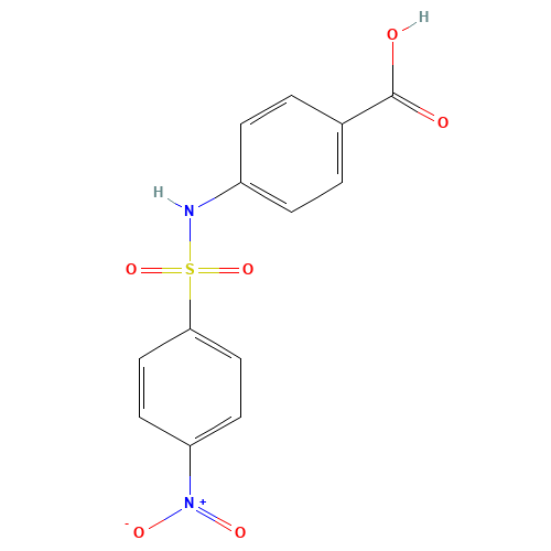 4-[(4-nitrophenyl)sulfonylamino]benzoic acid (CAS: 63421-71-6) - Chemical Structure and Molecular Formula 