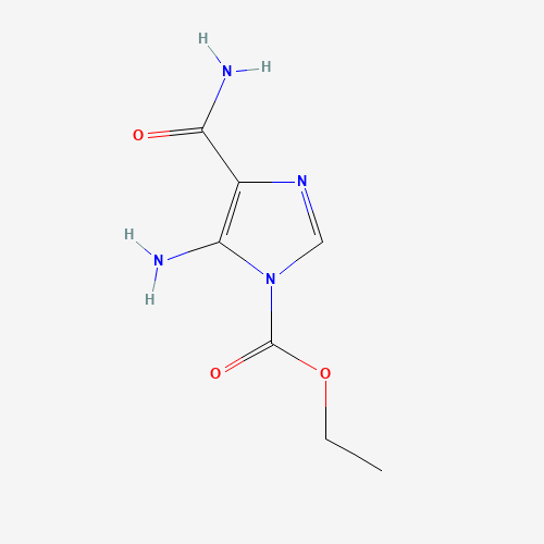 ethyl 5-amino-4-carbamoylimidazole-1-carboxylate (CAS: 111105-67-0) - Chemical Structure and Molecular Formula 