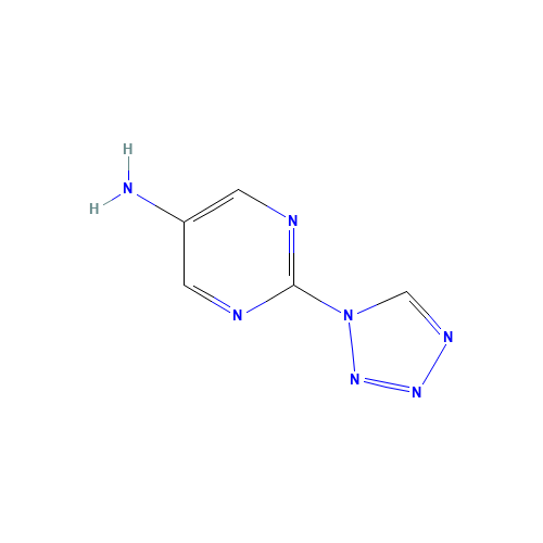 2-(tetrazol-1-yl)pyrimidin-5-amine (CAS: 1211587-61-9) - Chemical Structure and Molecular Formula 