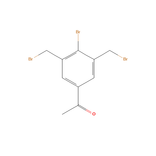 1-[4-bromo-3,5-bis(bromomethyl)phenyl]ethanone (CAS: 153763-96-3) - Chemical Structure and Molecular Formula 