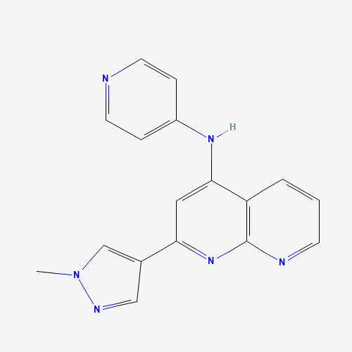 2-(1-methylpyrazol-4-yl)-N-pyridin-4-yl-1,8-naphthyridin-4-amine (CAS: 1330531-53-7) - Chemical Structure and Molecular Formula 