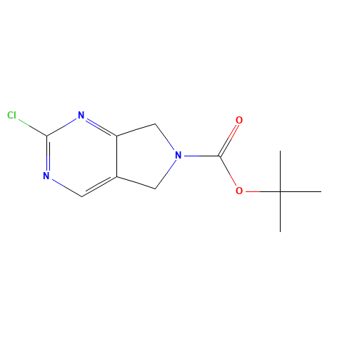 tert-butyl 2-chloro-5,7-dihydropyrrolo[3,4-d]pyrimidine-6-carboxylate (CAS: 1211581-47-3) - Chemical Structure and Molecular Formula 