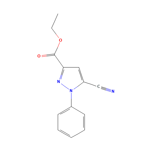 ethyl 5-cyano-1-phenylpyrazole-3-carboxylate (CAS: 3399-56-2) - Chemical Structure and Molecular Formula 