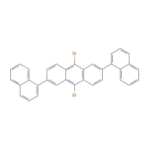 9,10-dibromo-2,6-dinaphthalen-1-ylanthracene (CAS: 1202002-55-8) - Chemical Structure and Molecular Formula 