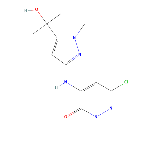 6-chloro-4-[[5-(2-hydroxypropan-2-yl)-1-methylpyrazol-3-yl]amino]-2-methylpyridazin-3-one (CAS: 1346673-00-4) - Related Chemical Product
