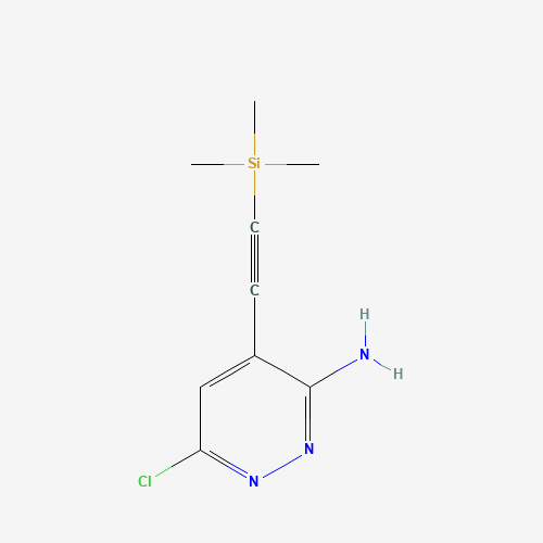 6-chloro-4-(2-trimethylsilylethynyl)pyridazin-3-amine (CAS: 1207625-15-7) - Chemical Structure and Molecular Formula 